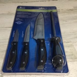 Granger 4-piece stainless steel cutlery set includes sharpening tool